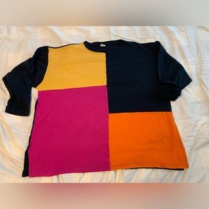 VTG color-block 3/4 sleeve top | 2X